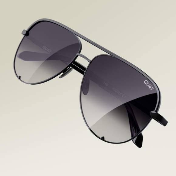 Quay Australia Accessories - Polarized Quay Black Fade Aviator Sunglasses High Key Mini  Cat 3 126 Unisex